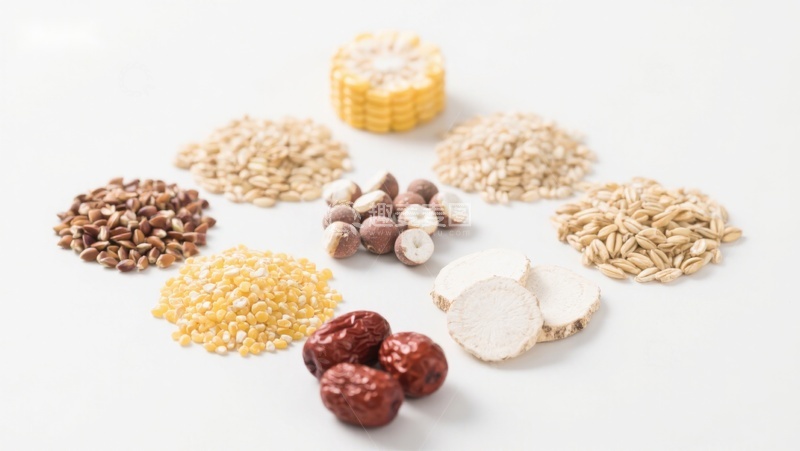 高清大图下载【趣麦麦图】多种谷物与干果的组合展示