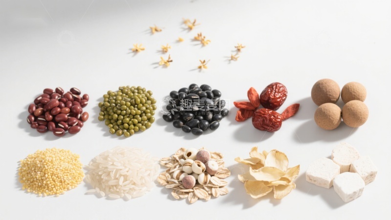 高清大图下载【趣麦麦图】多样谷物与干果的静物展示