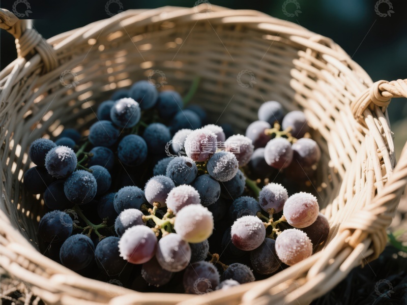 高清大图下载【趣麦麦图】篮子里的紫葡萄