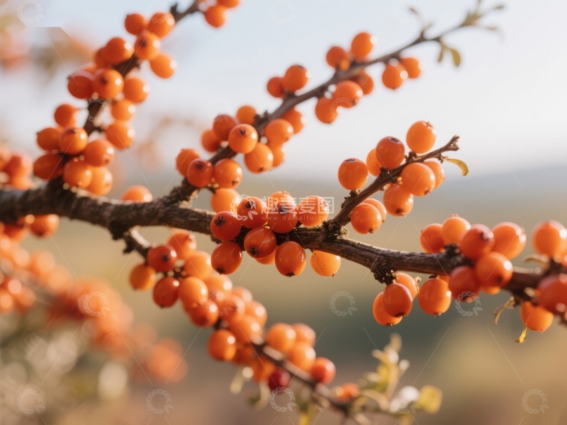 高清大图下载【趣麦麦图】-枝头挂满橙色浆果