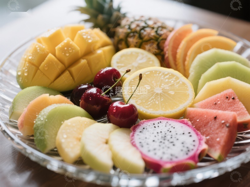高清大图下载【趣麦麦图】色彩斑斓的热带水果拼盘