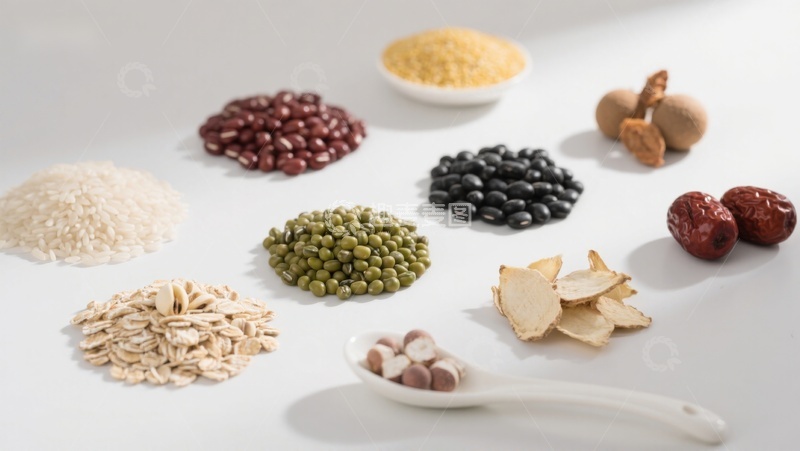 高清大图下载【趣麦麦图】多样谷物与豆类食材展示