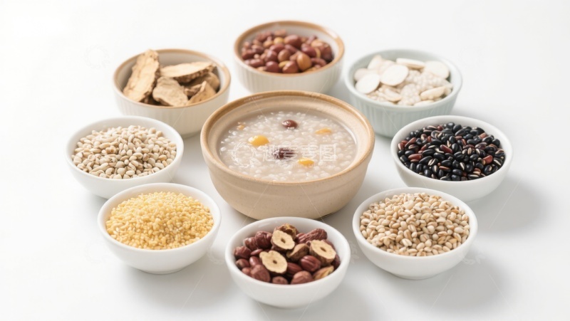 高清大图下载【趣麦麦图】多样谷物与粥品展示