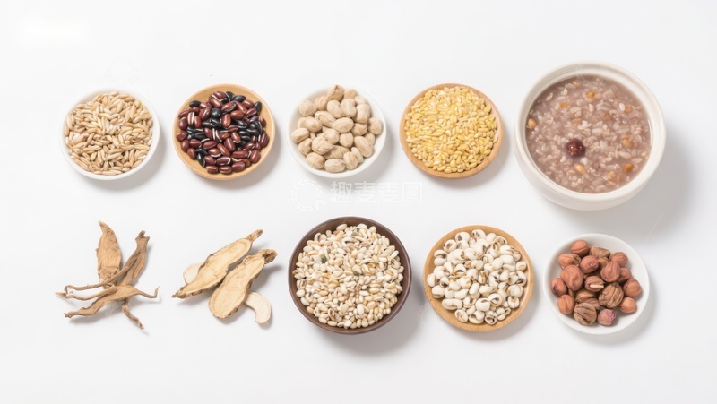 高清大图下载【趣麦麦图】-多种谷物与坚果的健康食材展示
