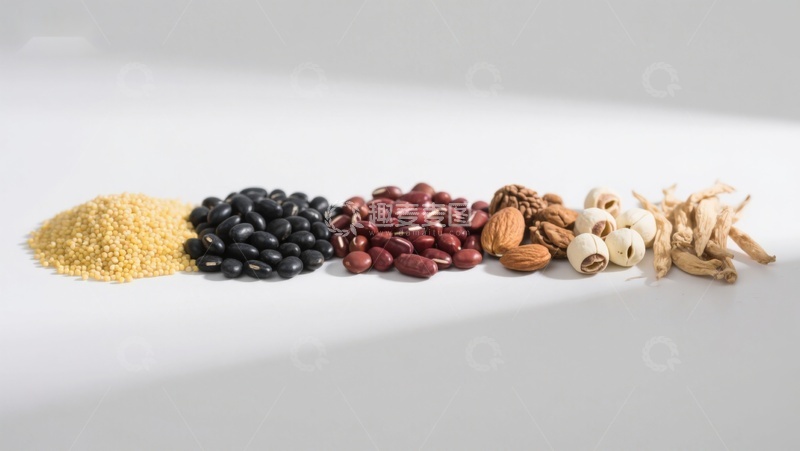 高清大图下载【趣麦麦图】五谷杂粮与坚果的排列展示