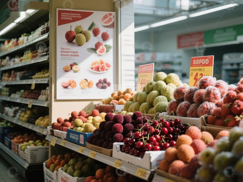 高清大图下载【趣麦麦图】超市水果区展示多种新鲜水果