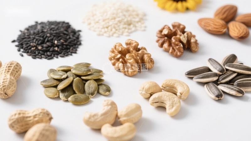 高清大图下载【趣麦麦图】多种坚果与种子的展示