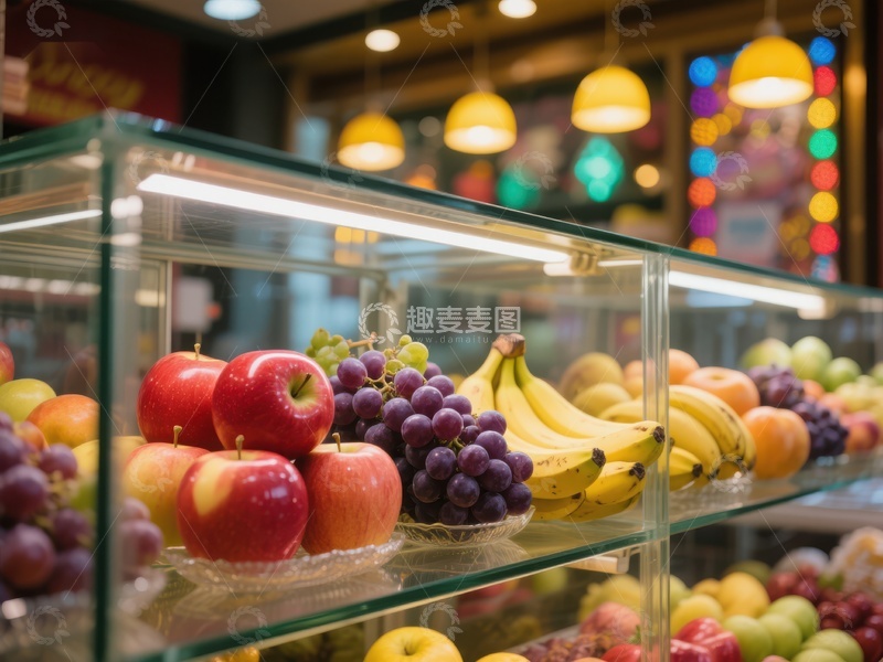 高清大图下载【趣麦麦图】新鲜水果陈列柜展示