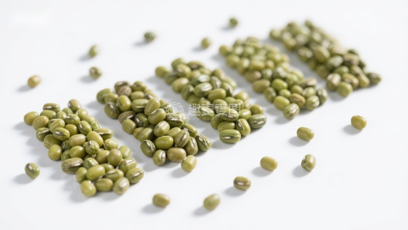 高清大图下载【趣麦麦图】绿豆散落排列成文字形状