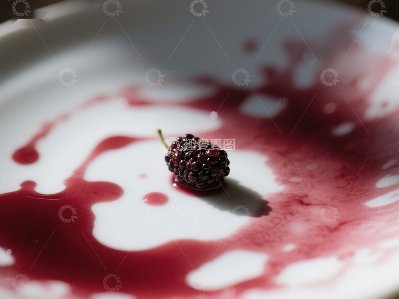 高清大图下载【趣麦麦图】盘中桑葚与汁液的静谧之美