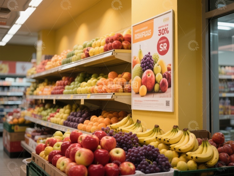 高清大图下载【趣麦麦图】超市水果区陈列丰富