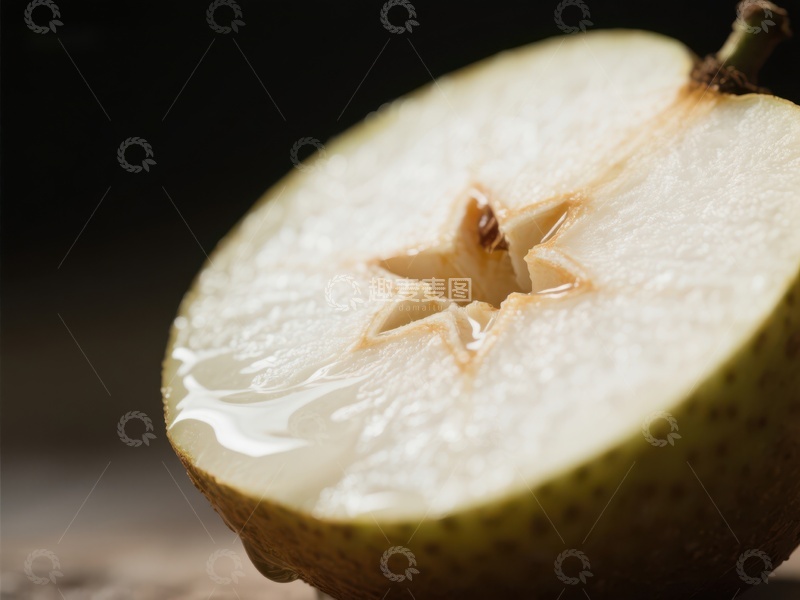 高清大图下载【趣麦麦图】新鲜梨子切面特写