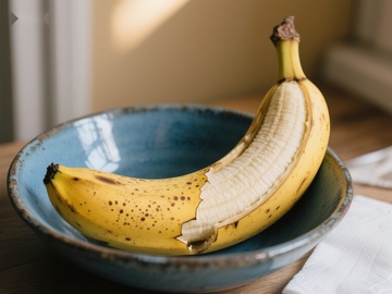 碗中的两根成熟香蕉
