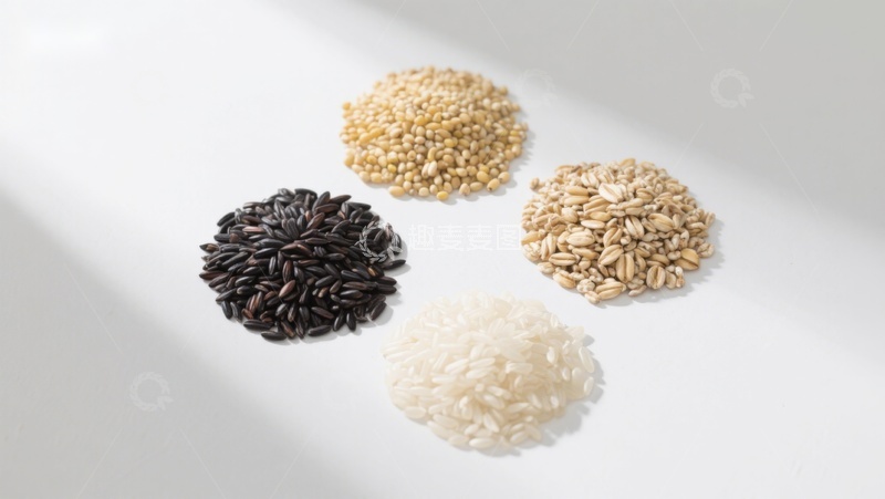 高清大图下载【趣麦麦图】四种谷物的特写展示