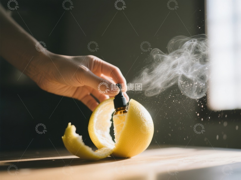 高清大图下载【趣麦麦图】手挤柠檬汁，清新香气四溢