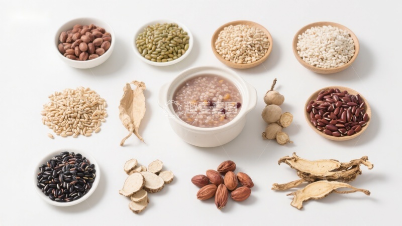 高清大图下载【趣麦麦图】-多种谷物与药材的组合展示