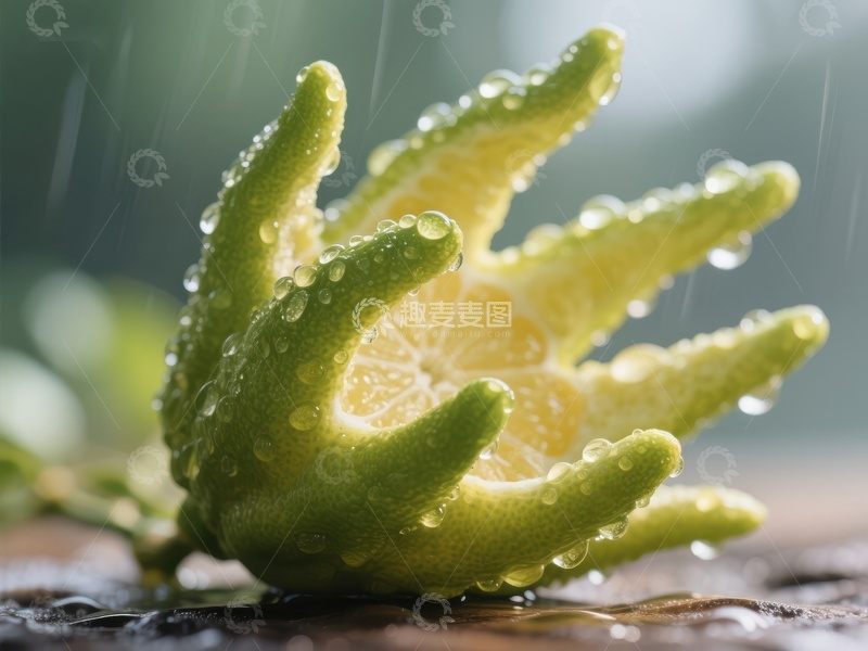 高清大图下载【趣麦麦图】雨中柠檬切片，清新自然