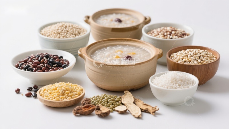 高清大图下载【趣麦麦图】多样谷物与粥品展示