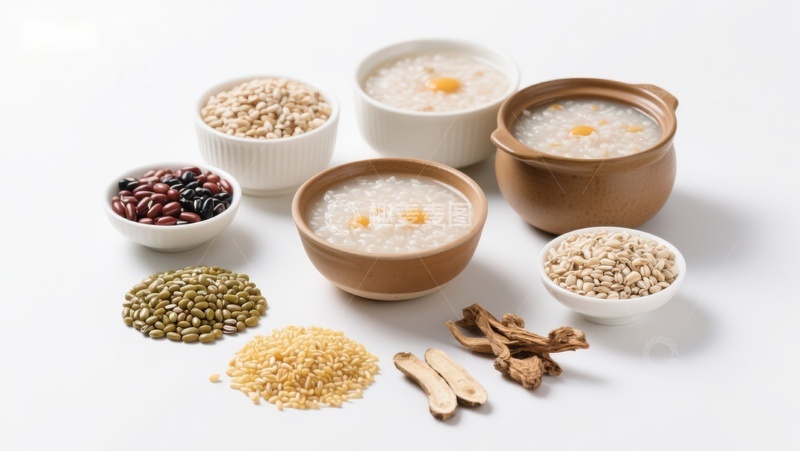 高清大图下载【趣麦麦图】多种谷物与粥品的健康组合