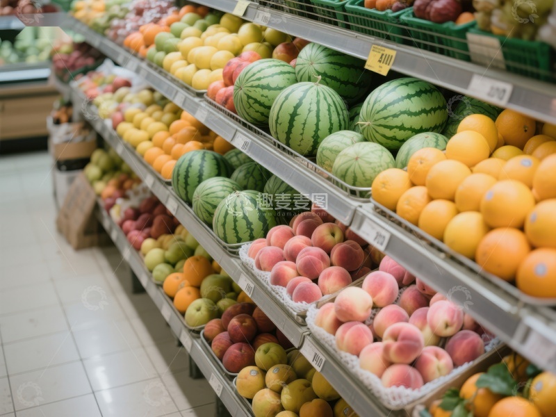 高清大图下载【趣麦麦图】超市水果区陈列