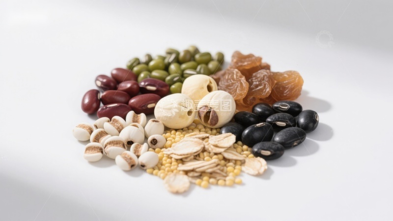 高清大图下载【趣麦麦图】多种豆类与干果的组合展示