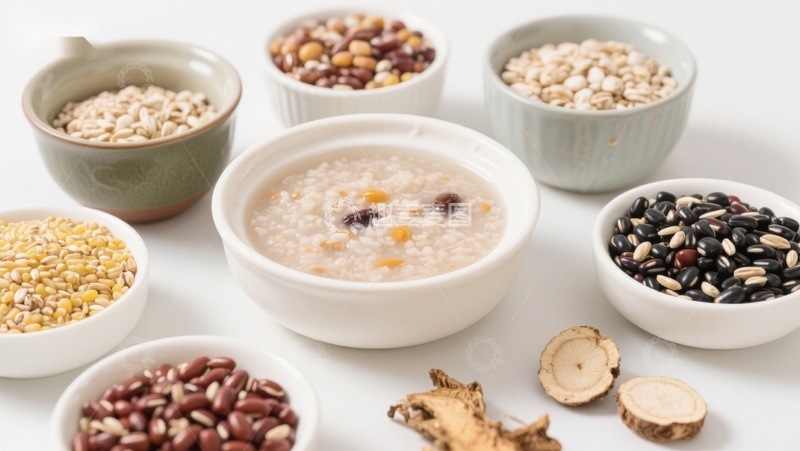 高清大图下载【趣麦麦图】多种谷物与粥的健康组合