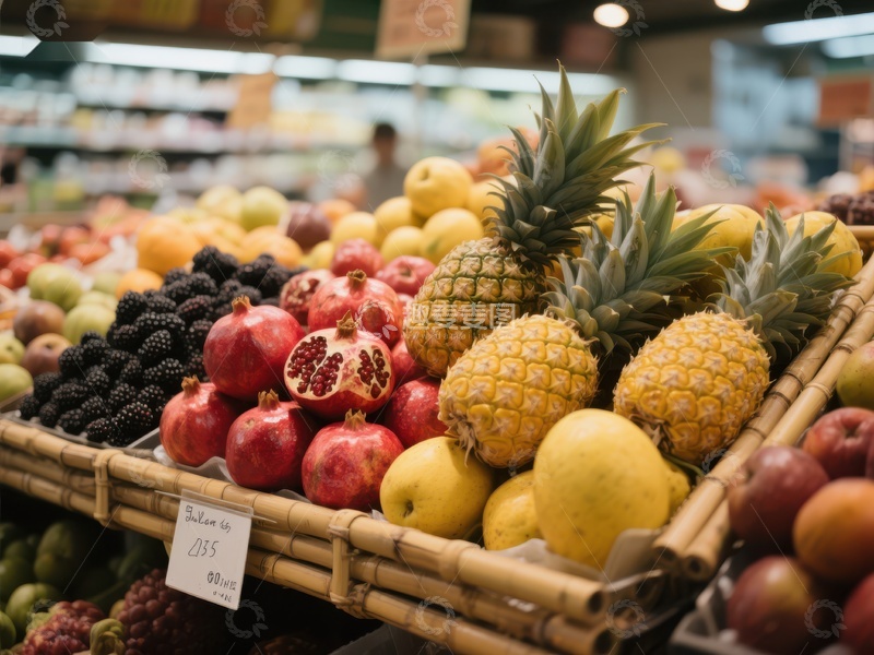 高清大图下载【趣麦麦图】超市水果区展示