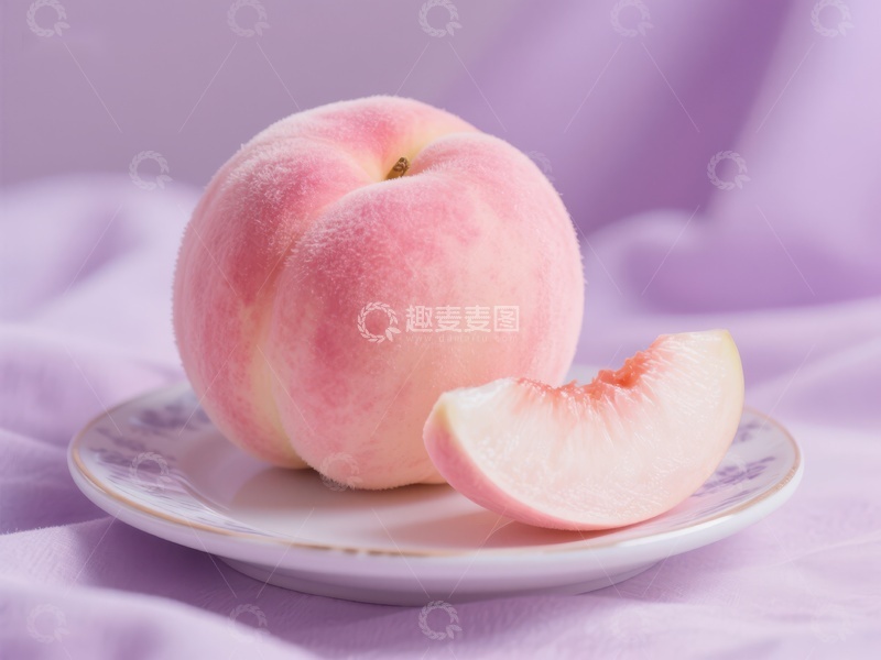 高清大图下载【趣麦麦图】新鲜桃子与切片展示