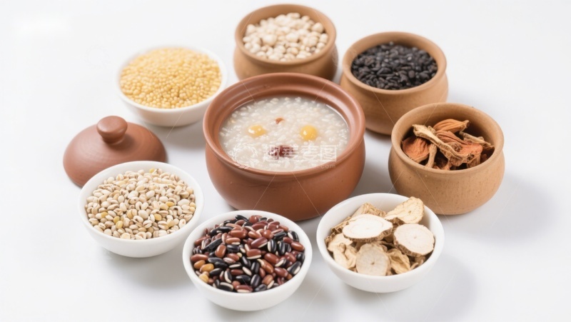高清大图下载【趣麦麦图】传统养生粥与多种食材展示