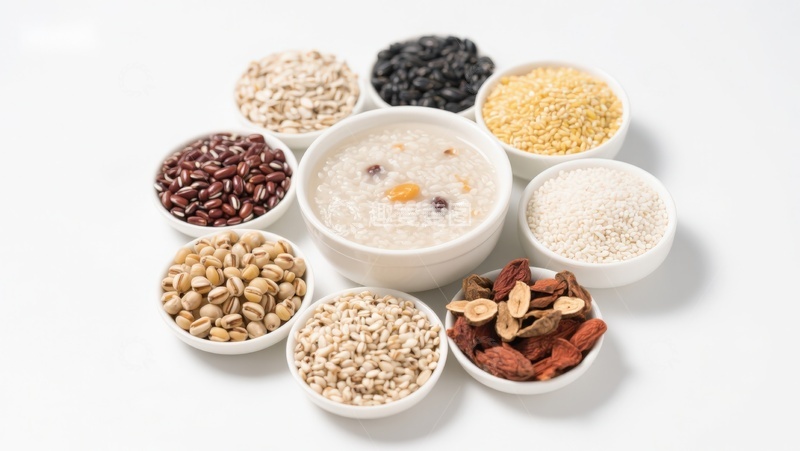 高清大图下载【趣麦麦图】多种谷物与粥的健康组合