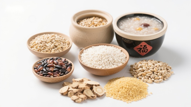 高清大图下载【趣麦麦图】多种谷物与粥的组合展示
