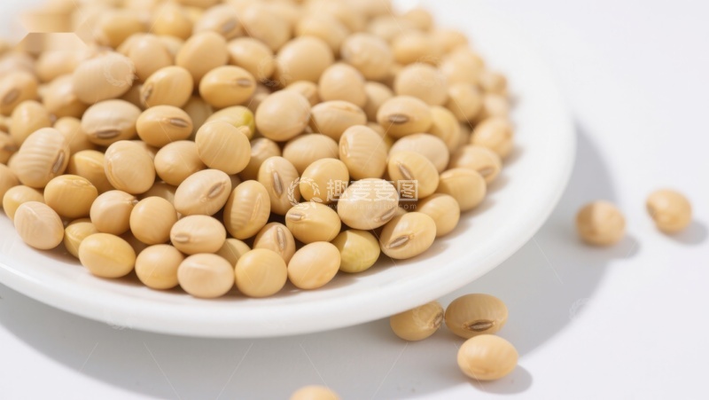 高清大图下载【趣麦麦图】盘中黄豆特写