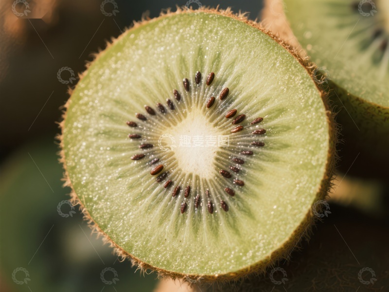 高清大图下载【趣麦麦图】新鲜切开的猕猴桃特写