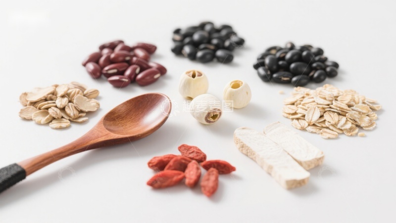 高清大图下载【趣麦麦图】健康食材与木质勺子的组合