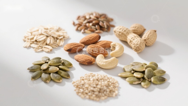高清大图下载【趣麦麦图】多种坚果与种子的展示