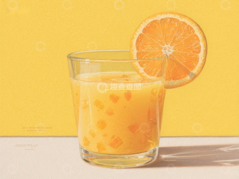 高清大图下载【趣麦麦图】橙汁饮品配橙片装饰