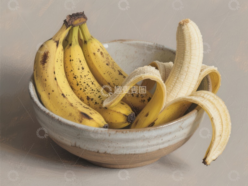 高清大图下载【趣麦麦图】碗中的成熟香蕉