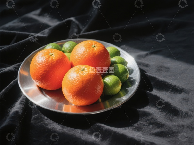 高清大图下载【趣麦麦图】橙子与青柠静物盘