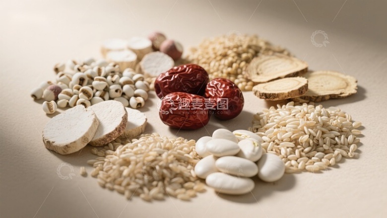 多种传统食材的静物组合