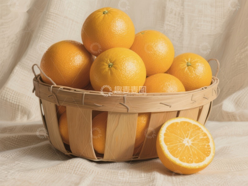 高清大图下载【趣麦麦图】篮子里的橙子
