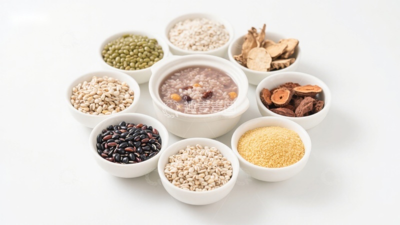 高清大图下载【趣麦麦图】多种谷物与粥的组合展示