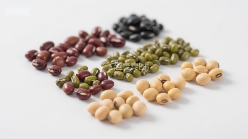 高清大图下载【趣麦麦图】五种豆类整齐排列