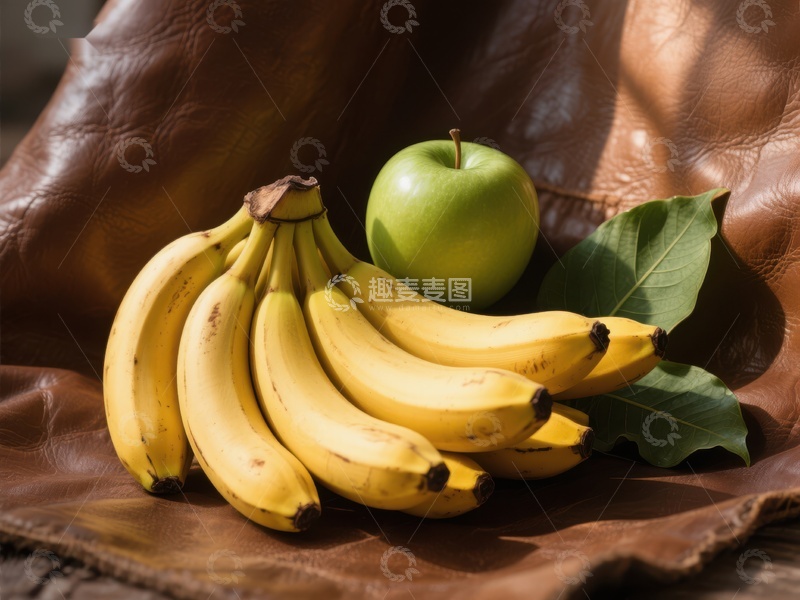 高清大图下载【趣麦麦图】香蕉与青苹果静物组合
