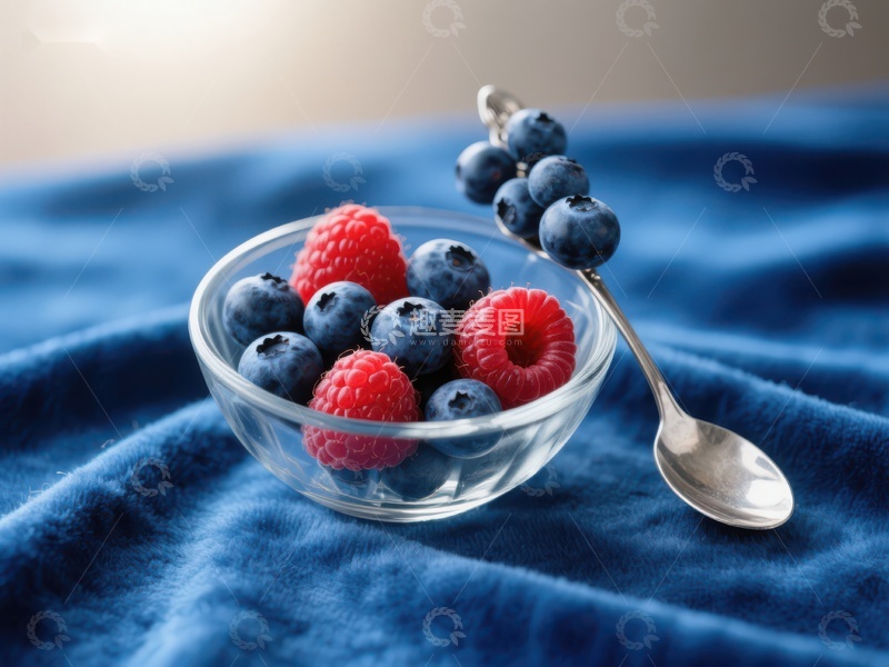 高清大图下载【趣麦麦图】蓝莓与覆盆子的清新组合