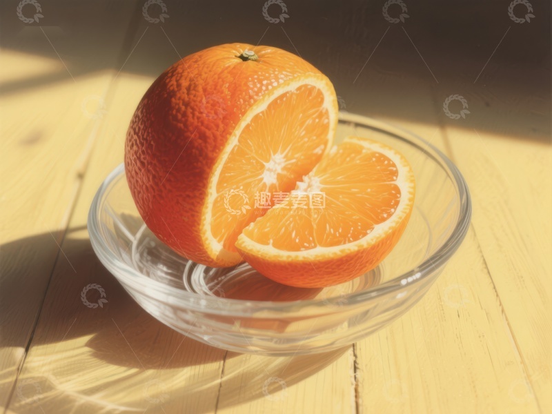 高清大图下载【趣麦麦图】阳光下的橙子与切片