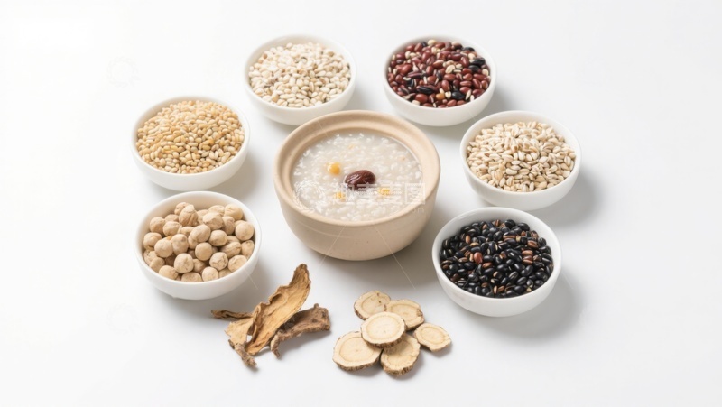 高清大图下载【趣麦麦图】多种谷物与粥的组合展示