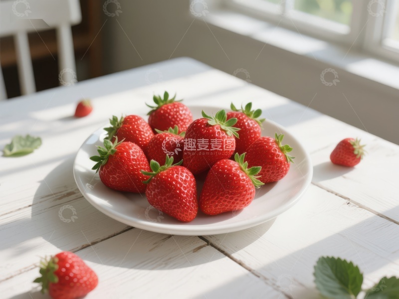 高清大图下载【趣麦麦图】阳光下的新鲜草莓