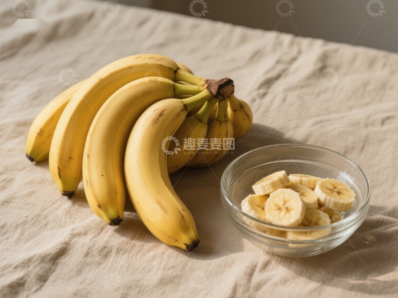 高清大图下载【趣麦麦图】新鲜香蕉与切片展示