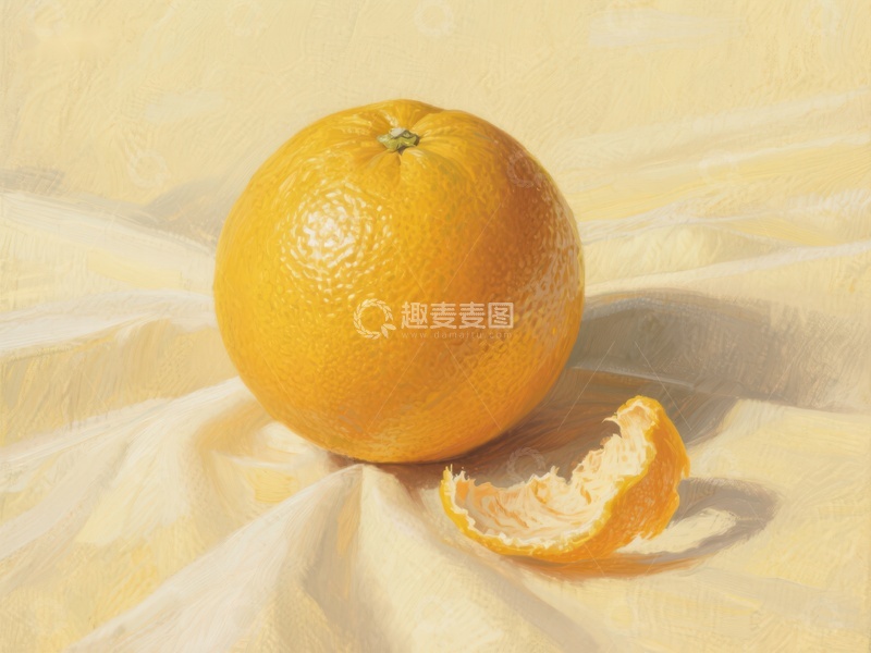 高清大图下载【趣麦麦图】橙子与果皮的静物画