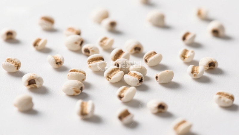 高清大图下载【趣麦麦图】散落的白色谷物特写